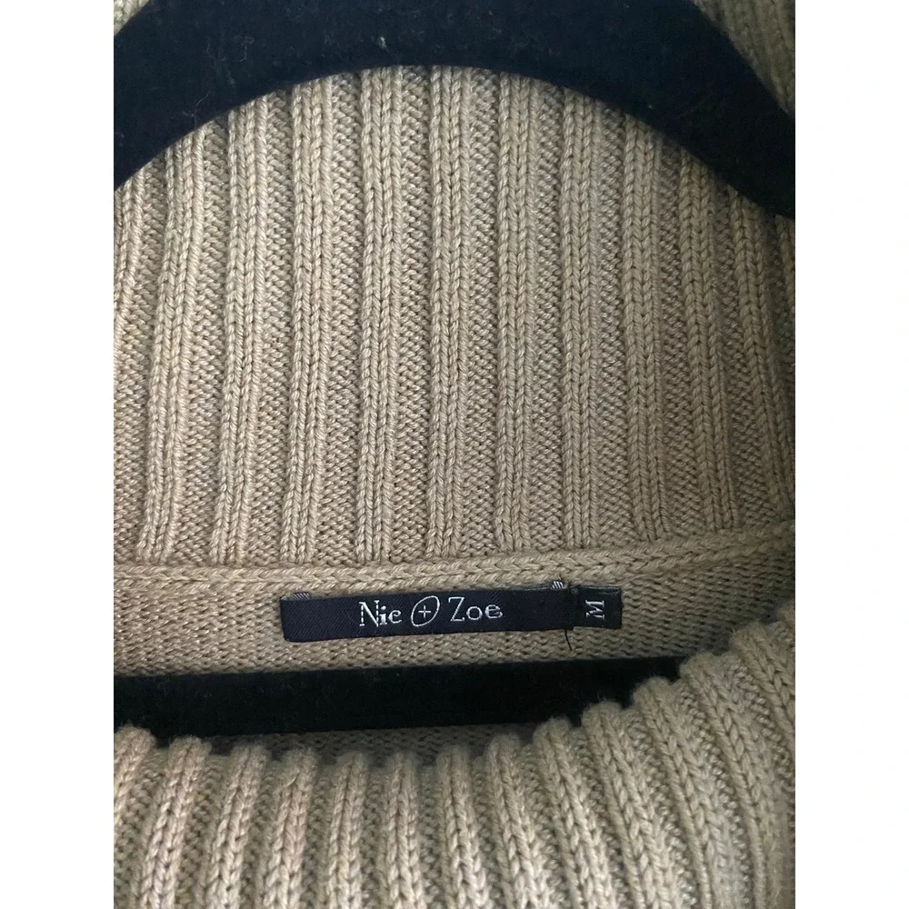 Wearable Art! Nie + Zoe Abstract Cowl Neck Sweater size M - Picture 2 of 9